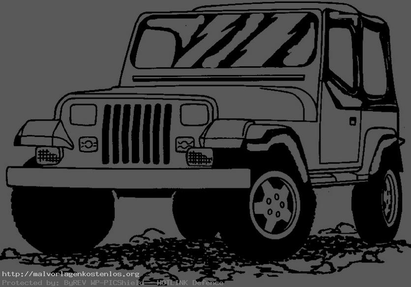 Zeichnung von jeep ausmalen
