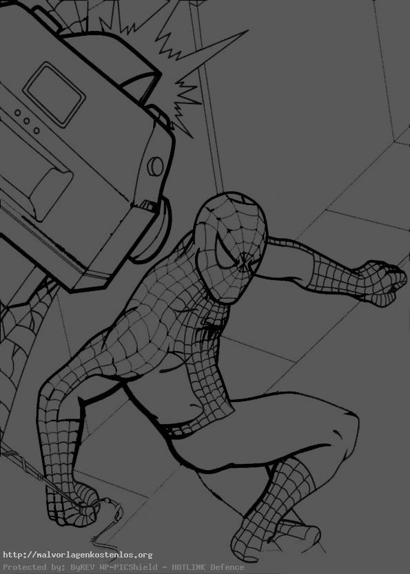 Spiderman in einer Überwachungskamera