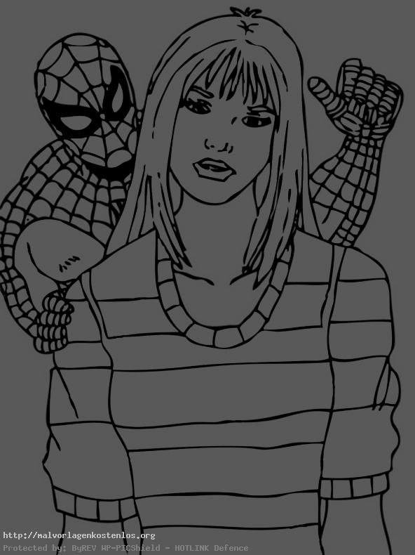 Spiderman schützt das Mädchen