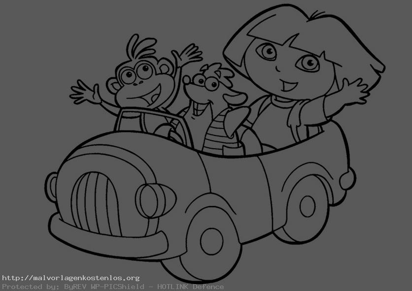 Dora und ihre Freunde im Auto